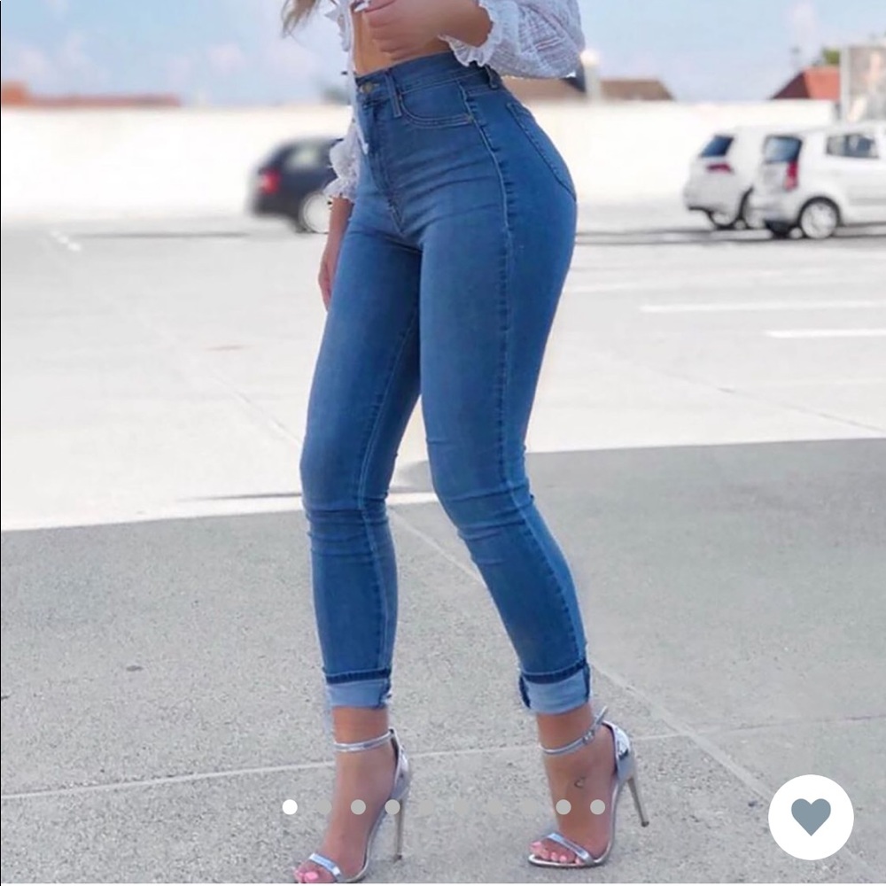 High rise skinny jeans